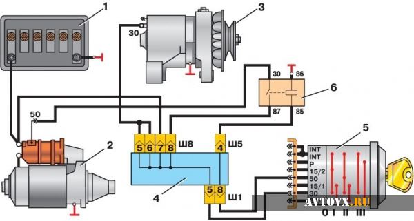Схема электрооборудования ВАЗ 2106