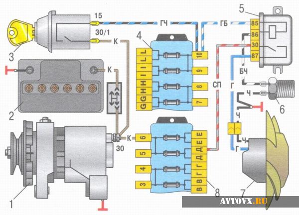 Схема подключения реле зарядки на ваз 2106 карбюратор